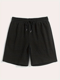 Herren Shorts 1+1 GRATIS | Sommer Basic kurz | bequem | Kordelzug Alltag Strand-Schwarz-S(46)-Luzern Mode