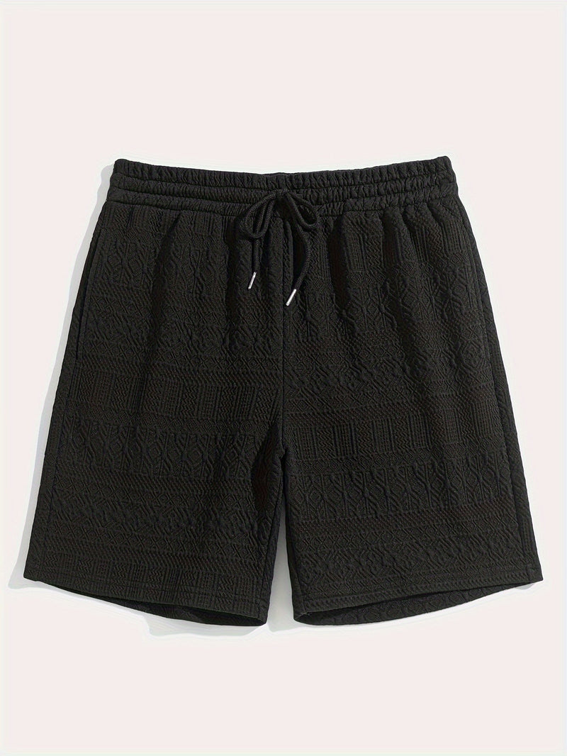 Herren Shorts 1+1 GRATIS | Sommer Basic kurz | bequem | Kordelzug Alltag Strand-Schwarz-S(46)-Luzern Mode
