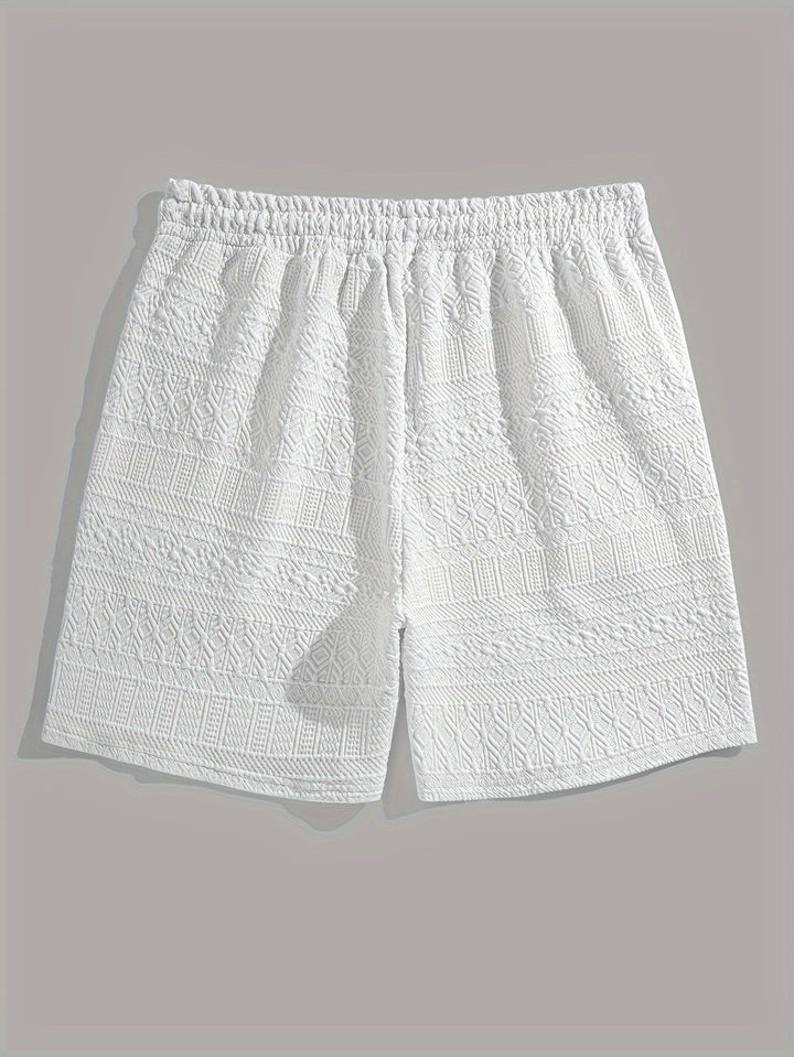 Herren Shorts 1+1 GRATIS | Sommer Basic kurz | bequem | Kordelzug Alltag Strand-Weiß-S(46)-Luzern Mode