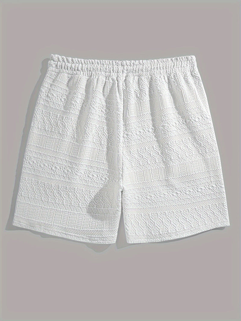 Herren Shorts 1+1 GRATIS | Sommer Basic kurz | bequem | Kordelzug Alltag Strand-Weiß-S(46)-Luzern Mode