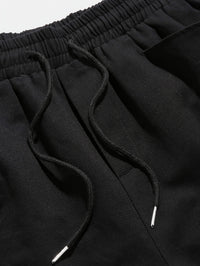 Herren Shorts Baumwolle | Lockerer Schnitt | Letter-Print | Gummibund mit Kordelzug | Taschen-Luzern Mode
