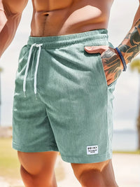 Herren Shorts Sommer | Streifen Look | Luftig bequem | Casual Stil | Freizeit-Hellgrün-S-Luzern Mode