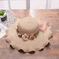 Sommerhut Damen Blumenmuster | Leicht bequem | Strandhut | Stylisches Accessoire-Luzern Mode