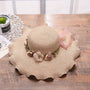 Sommerhut Damen Blumenmuster | Leicht bequem | Strandhut | Stylisches Accessoire-Beige-Luzern Mode