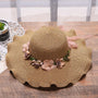Sommerhut Damen Blumenmuster | Leicht bequem | Strandhut | Stylisches Accessoire-Khaki-Luzern Mode