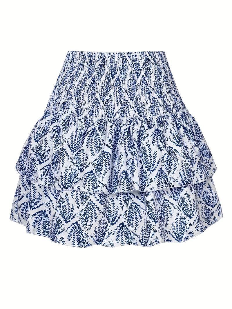 Boho Minirock Damen - Sommerrock mit Paisley-Muster-Luzern Mode