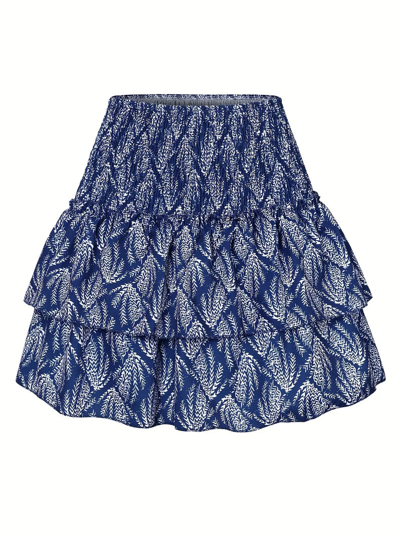 Boho Minirock Damen - Sommerrock mit Paisley-Muster-Luzern Mode