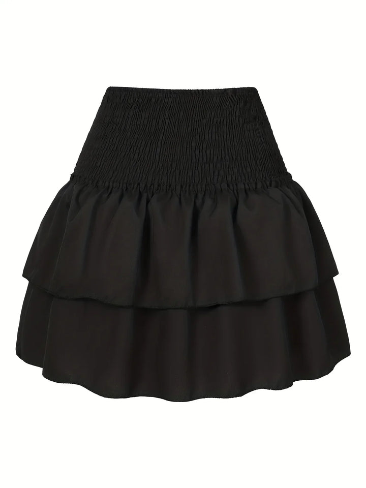 Boho Minirock Damen - Sommerrock mit Paisley-Muster-XS-Schwarz-Luzern Mode