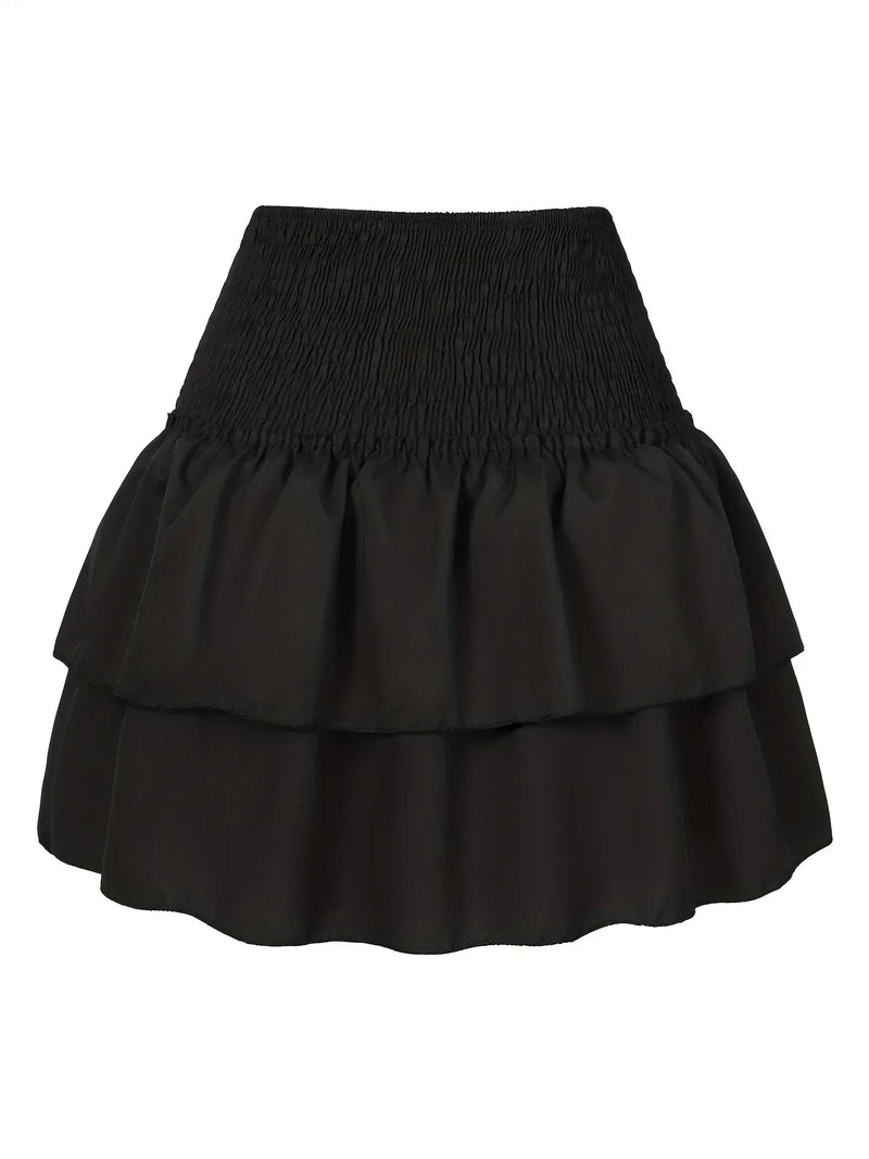 Boho Minirock Damen - Sommerrock mit Paisley-Muster-XS-Schwarz-Luzern Mode