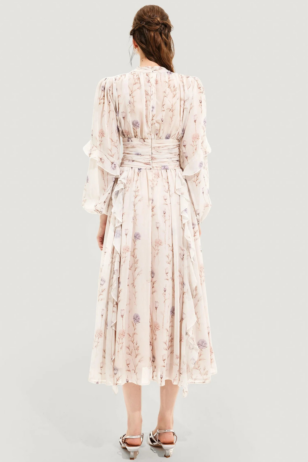 Sommerkleid Damen | Blumenmuster | Faltenrock | Luftig | Figurbetont | Allday-Luzern Mode