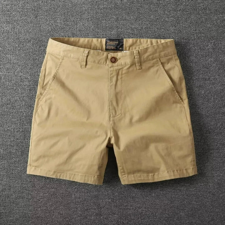 Atmungsaktiver Baumwollmix | schmaler Schnitt | leicht | bequem | vielseitig einsetzbar-Khaki-28-Luzern Mode