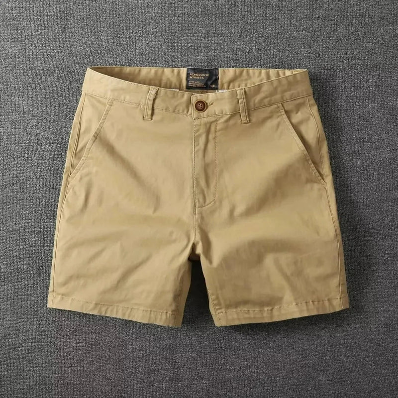 Atmungsaktiver Baumwollmix | schmaler Schnitt | leicht | bequem | vielseitig einsetzbar-Khaki-28-Luzern Mode