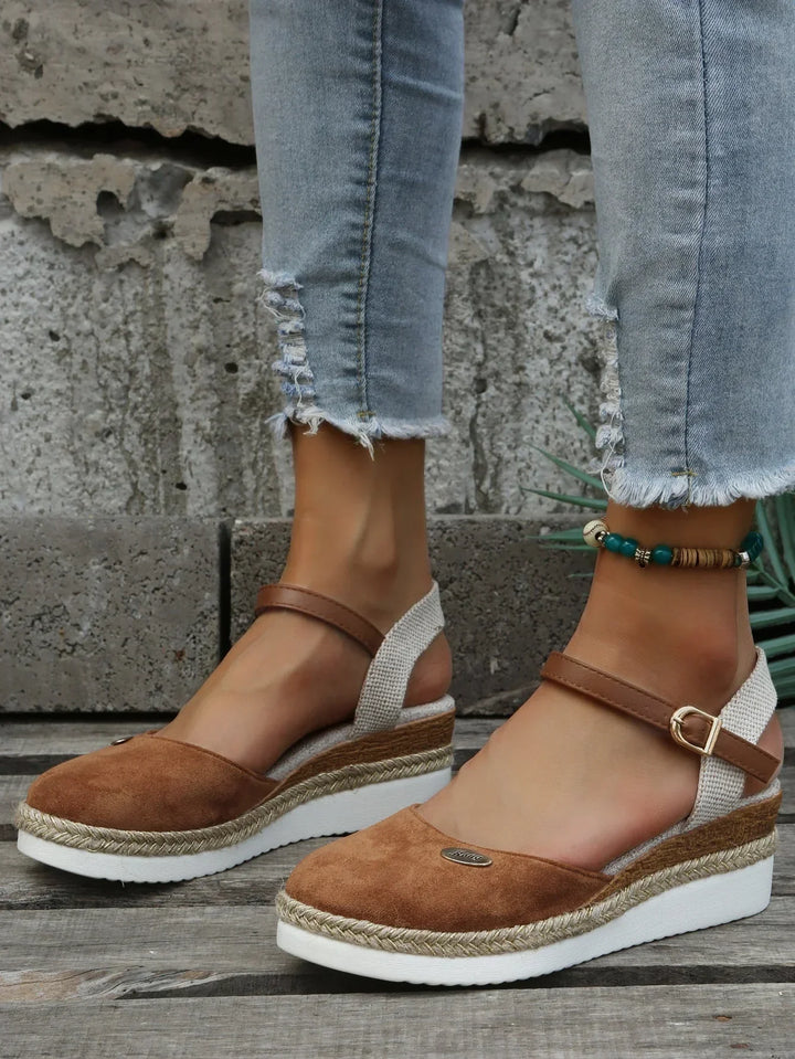 Damen Espadrilles | PU | Gummisohle | Flache Sohle | Atmungsaktiv-Luzern Mode