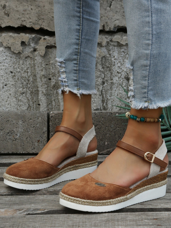 Damen Espadrilles | PU | Gummisohle | Flache Sohle | Atmungsaktiv-Braun-35-Luzern Mode