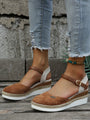 Damen Espadrilles | PU | Gummisohle | Flache Sohle | Atmungsaktiv-Braun-35-Luzern Mode