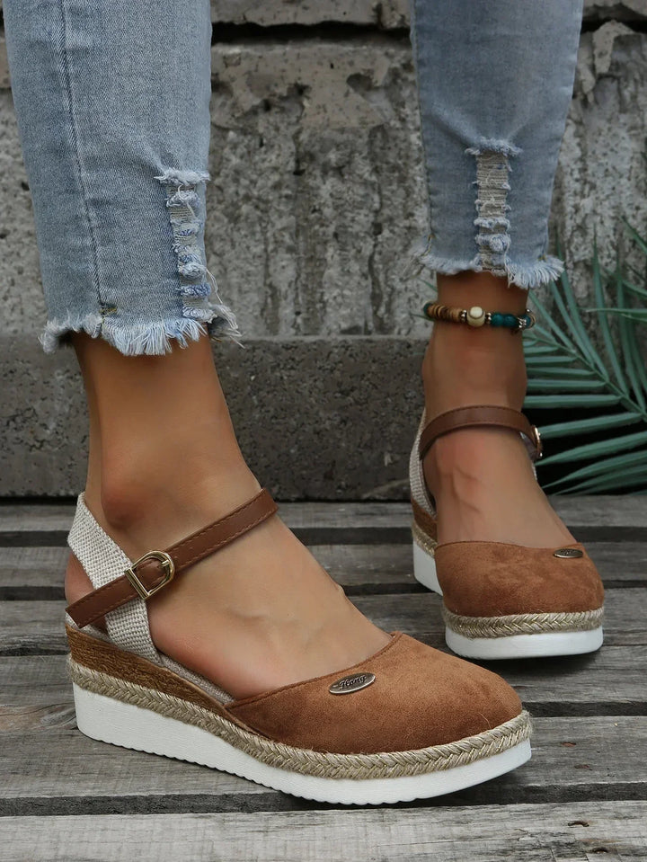 Damen Espadrilles | PU | Gummisohle | Flache Sohle | Atmungsaktiv-Luzern Mode
