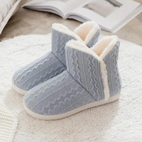 SEO-freundlicher Produktname: Kuschelige Damen Hausschuhe mit Strickmuster-Grau-35-Luzern Mode