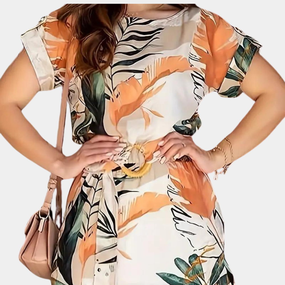 Sommerliches Blumenkleid aus Stretchstoff – Élodie