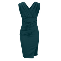Elegantes Abendkleid mit Schlitz und V-Ausschnitt Damen-Luzern Mode