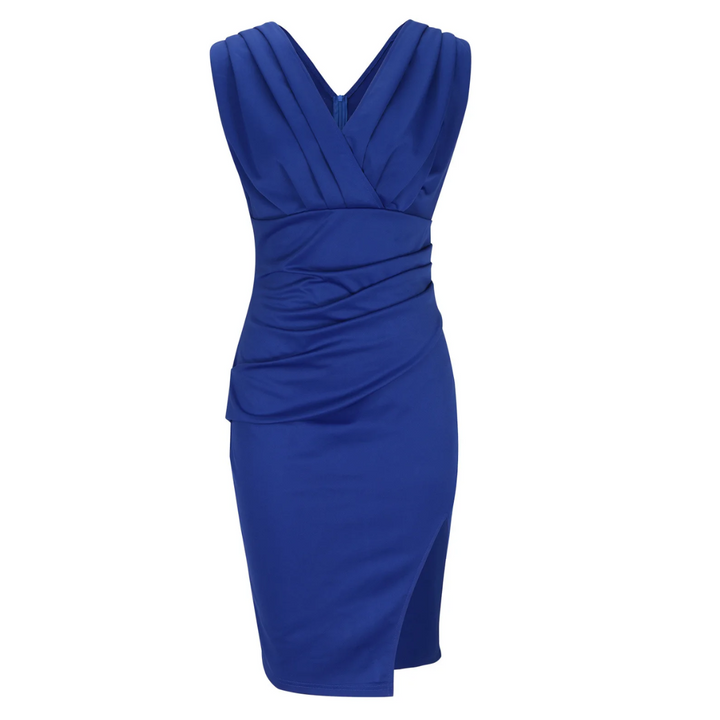 Elegantes Abendkleid mit Schlitz und V-Ausschnitt Damen-Luzern Mode