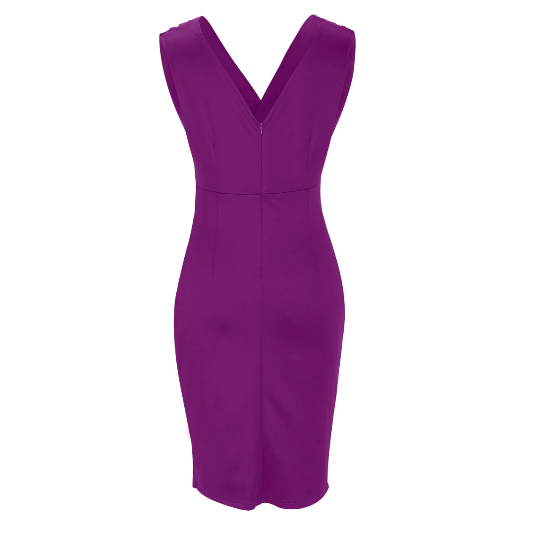 Elegantes Abendkleid mit Schlitz und V-Ausschnitt Damen-Luzern Mode