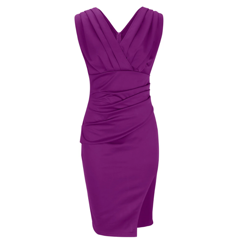 Elegantes Abendkleid mit Schlitz und V-Ausschnitt Damen-Luzern Mode