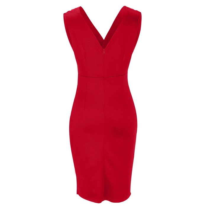 Elegantes Abendkleid mit Schlitz und V-Ausschnitt Damen-Luzern Mode