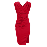 Elegantes Abendkleid mit Schlitz und V-Ausschnitt Damen-Luzern Mode