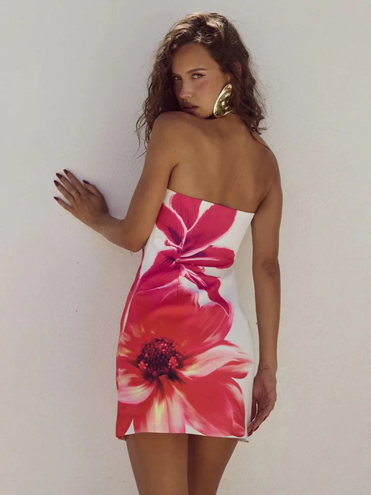 Minikleid Damen Sommer | Blumenprint | Verstellbare Träger | Luftig & bequem-Luzern Mode