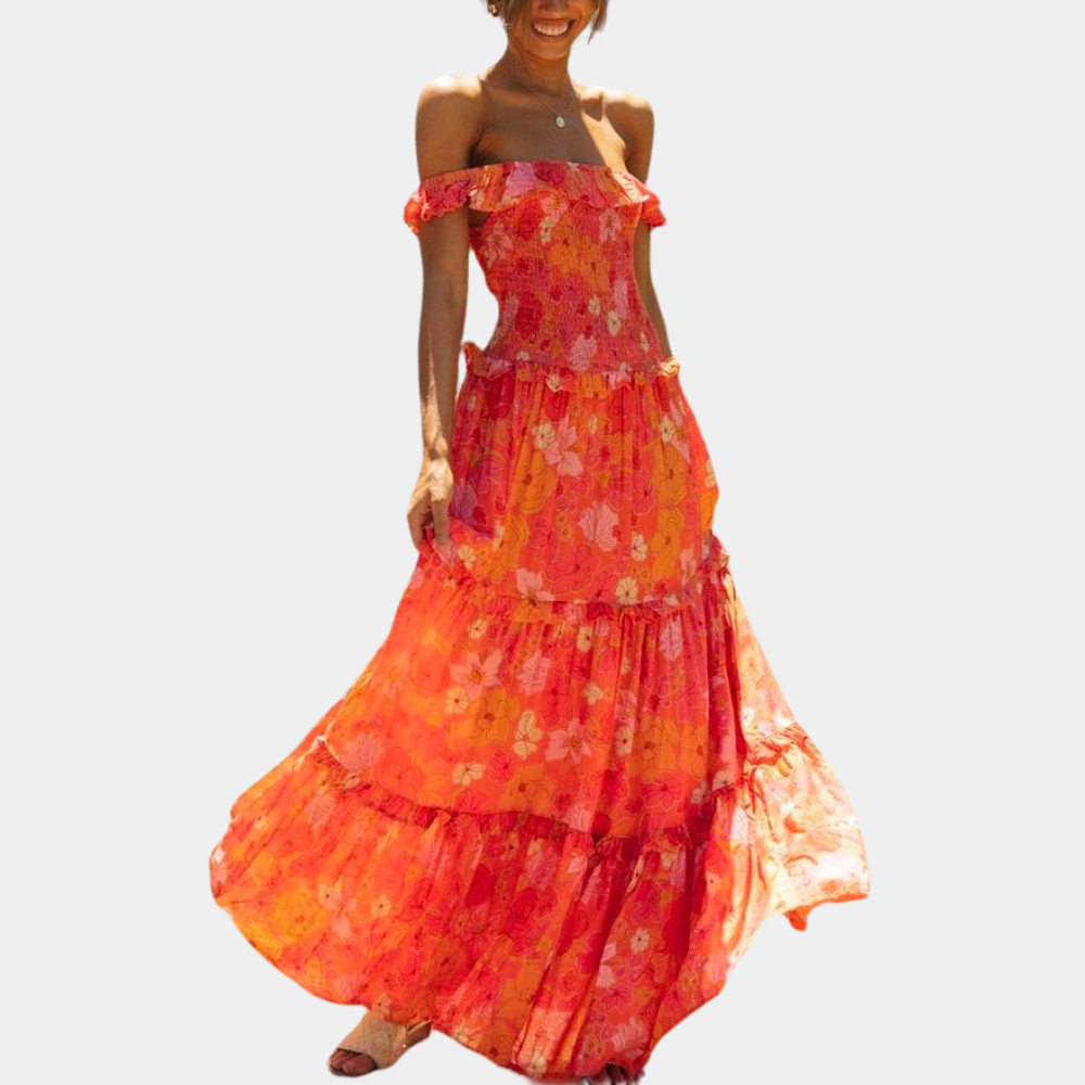 Abrielle Maxikleid mit Blumenmuster für Sommermode-S-Luzern Mode