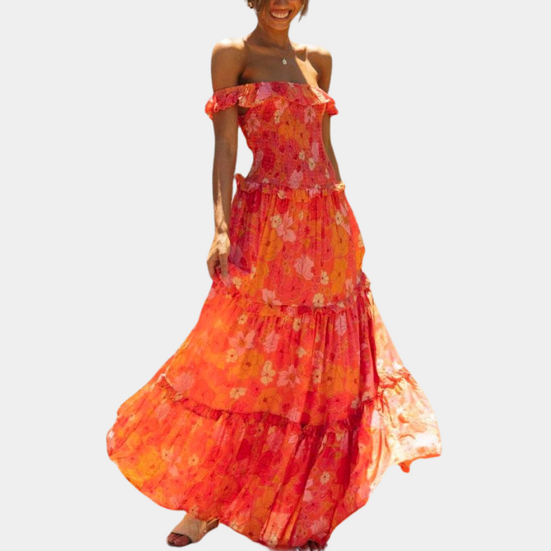 Abrielle Maxikleid mit Blumenmuster für Sommermode-S-Luzern Mode