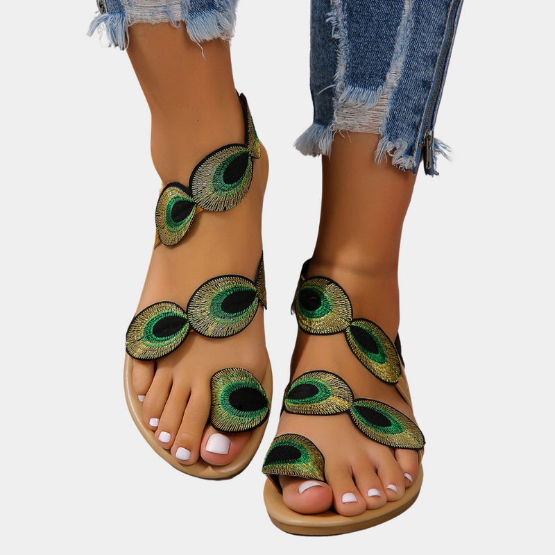 Hochwertige Damen Sandalen mit Komfort-Fußbett-Grün-35-Luzern Mode