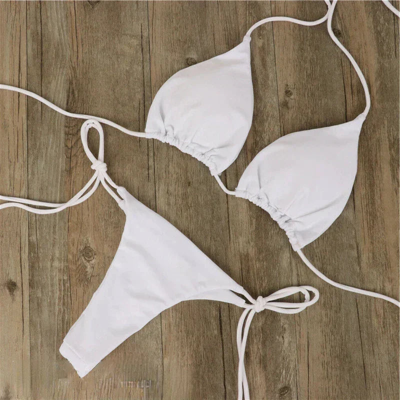 Bikini | Egaal Braun | Microtan-Stoff | Dreieck | Verstellbar-Luzern Mode