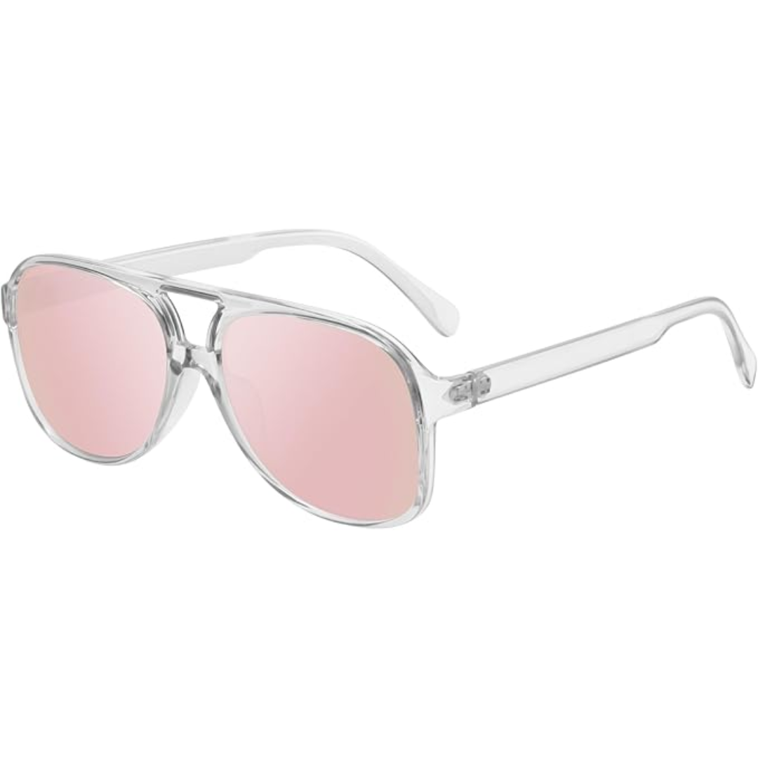 Herren Sonnenbrille UV400 Schutz, Langlebiges Design-Klar-Rosa-Luzern Mode