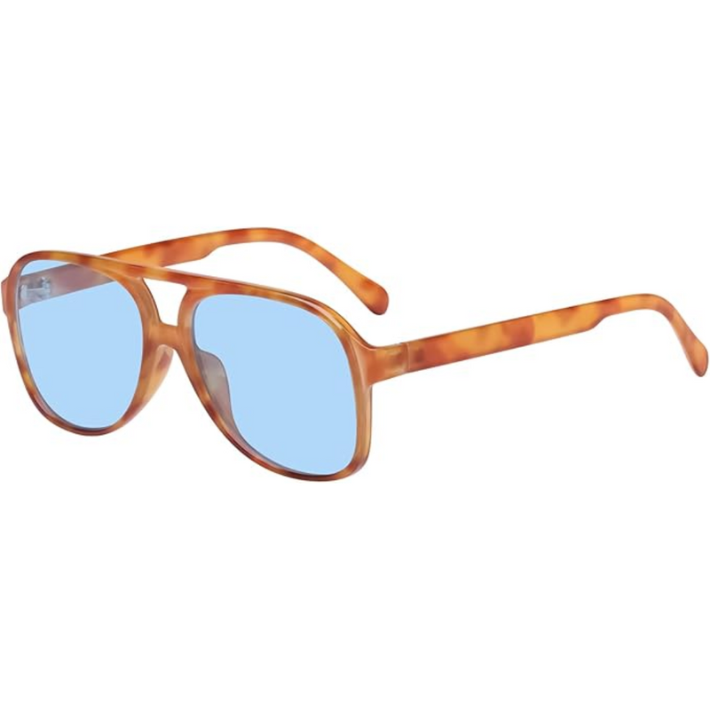 Herren Sonnenbrille UV400 Schutz, Langlebiges Design-Orange-Leopard-Luzern Mode