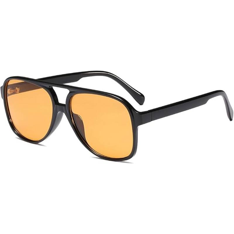 Herren Sonnenbrille UV400 Schutz, Langlebiges Design-Schwarz-Gelb-Luzern Mode