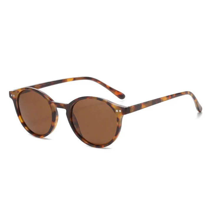Runde Unisex Sonnenbrille Set - Stilvolle Retro-Optik-Braun-Luzern Mode