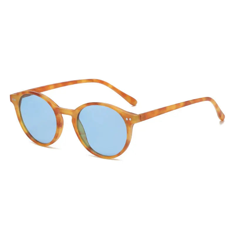 Runde Unisex Sonnenbrille Set - Stilvolle Retro-Optik-Orange/Blau-Luzern Mode
