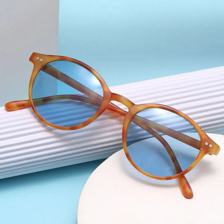 Runde Unisex Sonnenbrille Set - Stilvolle Retro-Optik-Luzern Mode