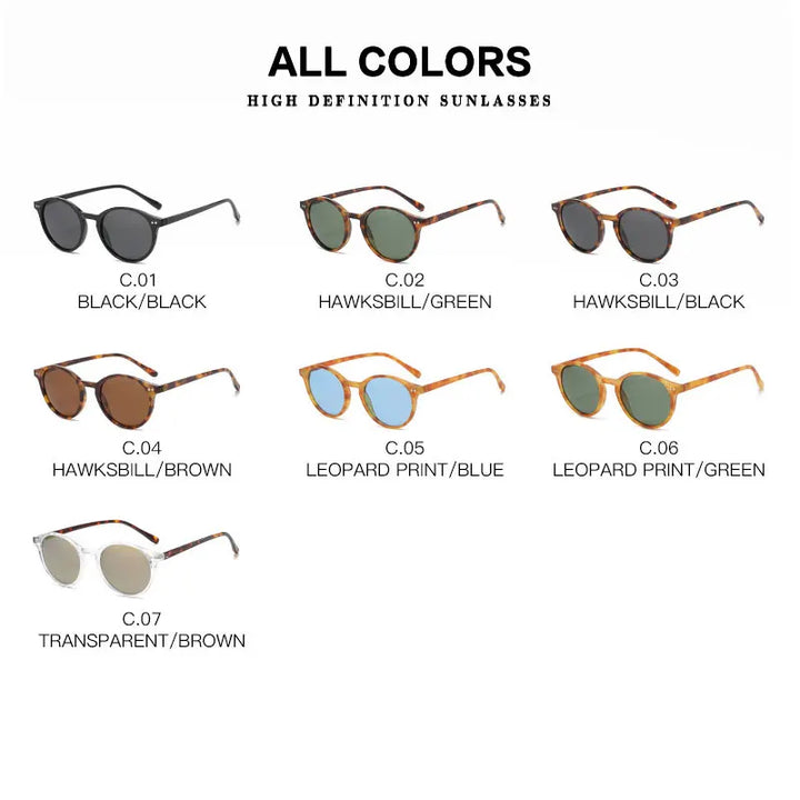 Runde Unisex Sonnenbrille Set - Stilvolle Retro-Optik-Luzern Mode