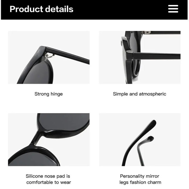 Runde Unisex Sonnenbrille Set - Stilvolle Retro-Optik-Luzern Mode