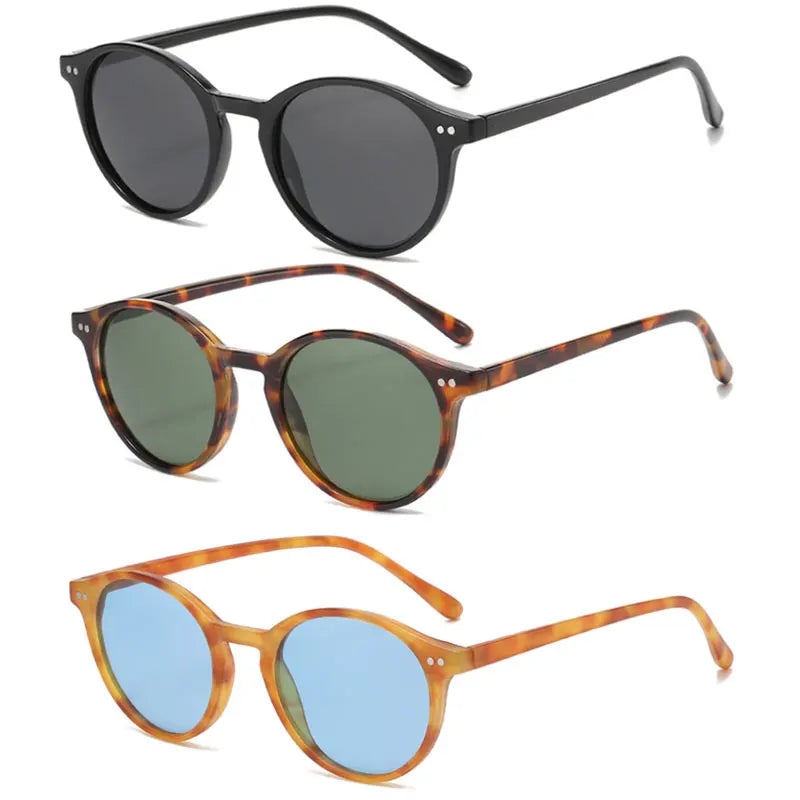 Runde Unisex Sonnenbrille Set - Stilvolle Retro-Optik-Luzern Mode