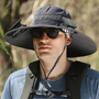 Sonnenhut mit Solarventilator | Kühlung bei Hitze | UV-Schutz | Ideal für Outdoor-Dunkelgrau-Luzern Mode
