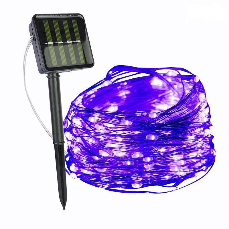 LED Lichterkette für Außen | Solarenergie | Nachhaltig | Wasserdicht-Lila-5m-Luzern Mode