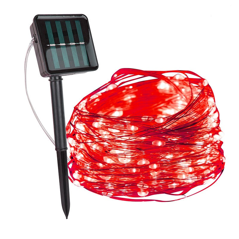 LED Lichterkette für Außen | Solarenergie | Nachhaltig | Wasserdicht-Rot-5m-Luzern Mode