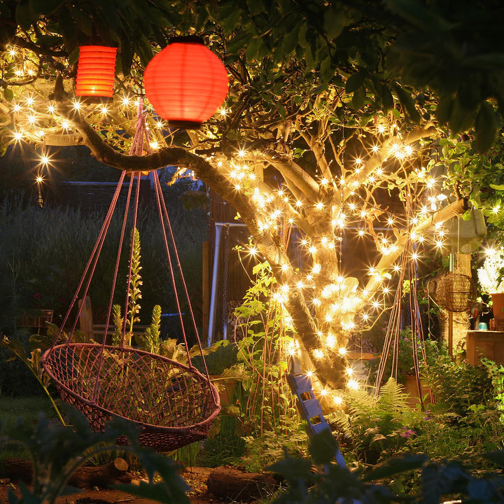 LED Lichterkette für Außen | Solarenergie | Nachhaltig | Wasserdicht-Warm-5m-Luzern Mode