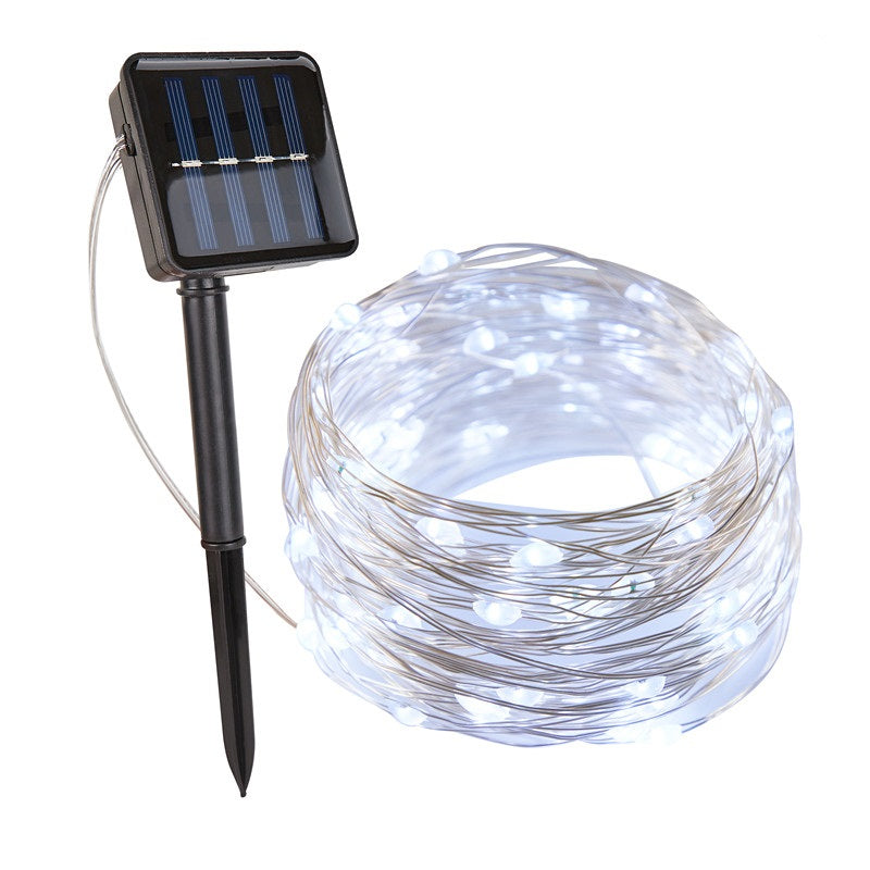 LED Lichterkette für Außen | Solarenergie | Nachhaltig | Wasserdicht-Weiß-5m-Luzern Mode
