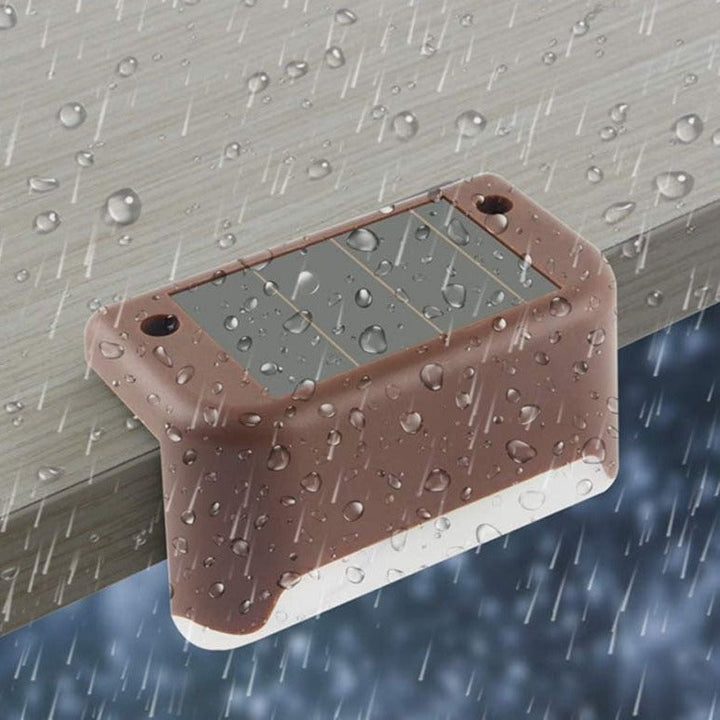 Außen Treppenbeleuchtung | Solarenergie | Automatisch | Wasserdicht-Braun-8-Luzern Mode