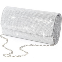 Luxuriöse Damen Clutch mit Handy- und Kosmetikfach-Silber-Luzern Mode