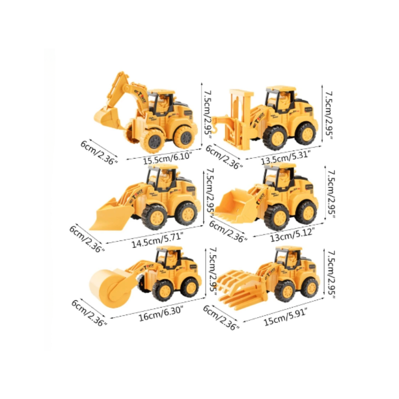 Spielzeug-Bagger-Set | Robust Langlebig Kreativer Spaß Gelb-Luzern Mode